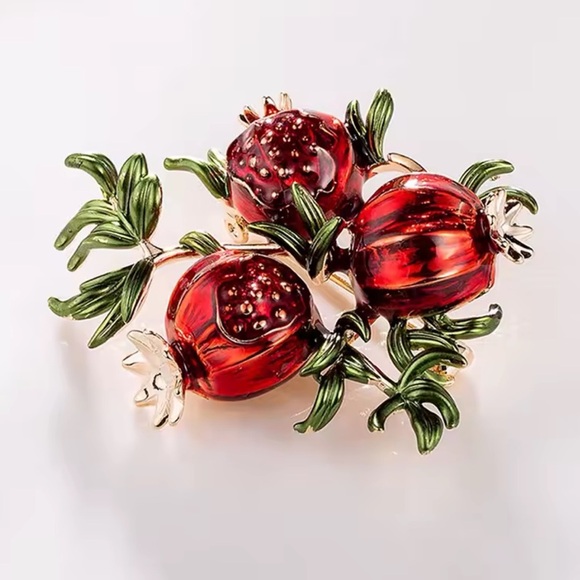 Betsey Johnson Longevity Red Pomegranate Brooch - Picture 7 of 7